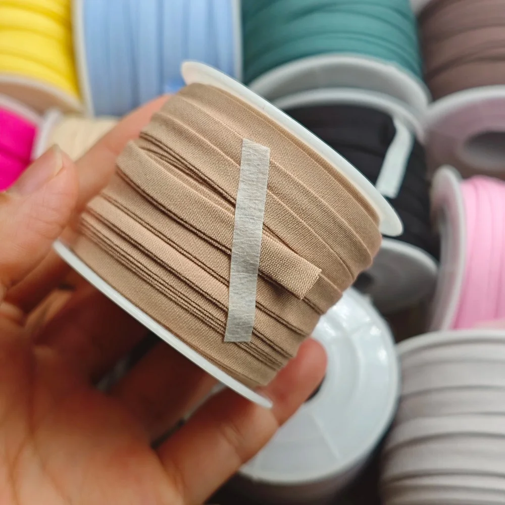 0,6 cm Reines Baumwoll-Schrägband, Vorgefaltetes Bügelfreies Weiches Bindeband für Chiffon- und Seidenstoffe, 15 Meter pro Rolle – Detail 6