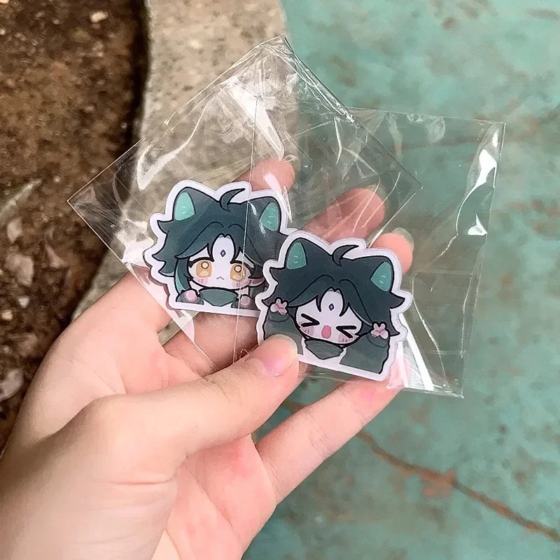 Spiel Auswirkungen Heben Hand und Verkaufen Moe 2 Teile/satz Acryl Brosche Pin Cosplay Abzeichen Schmuck Zubehör Für Kleidung Rucksack Geschenke