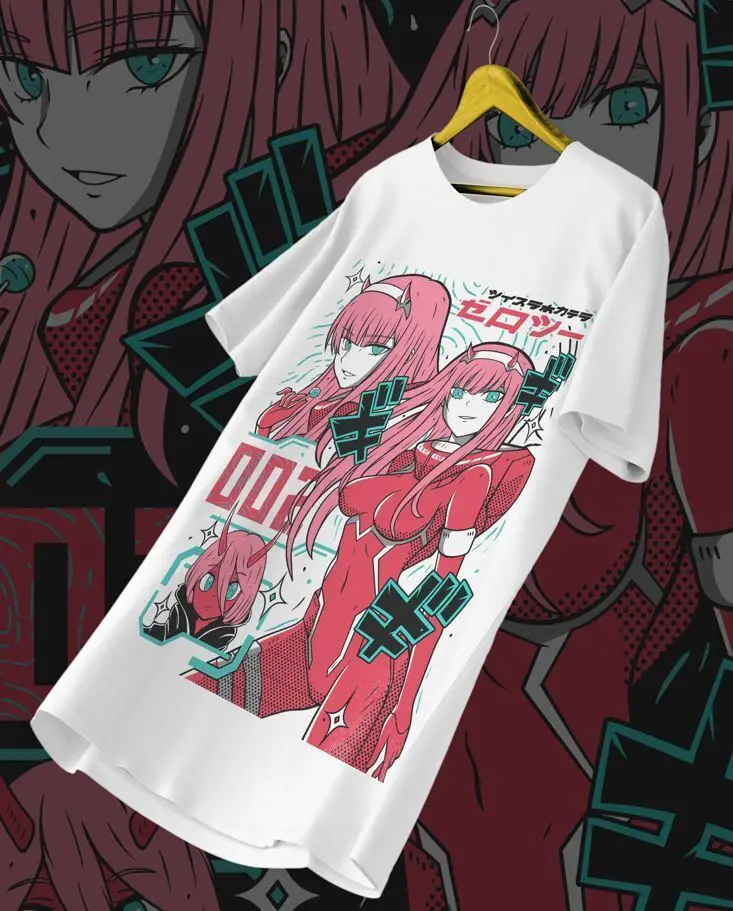 Zero Two Unisex T-Shirt,Anime Aesthetic Anime,Gift,Kawai Vaporwave,Zero Two