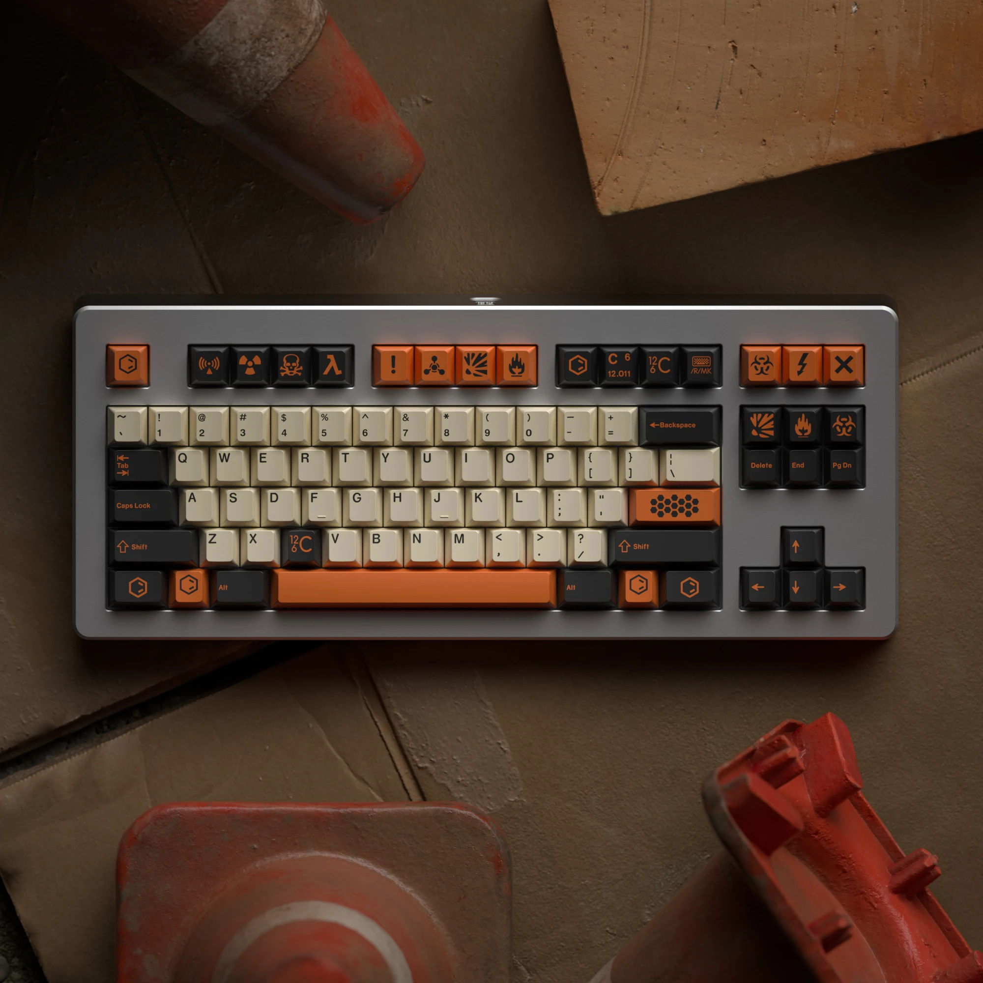 JKDK-Carbon Keycaps PBT  Dye Sublimation Cherry Profile 64 68 75 84  98  87 104 Mechanical Keyboard