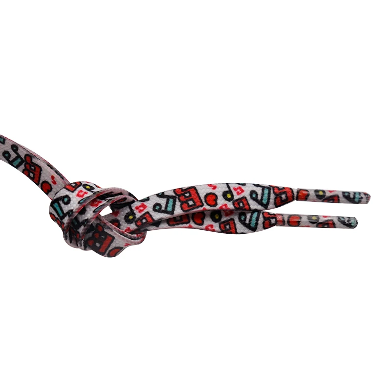 Coolstring Official Wholesale 7MM Heat Transfer Submation Shoelaces Musical Note Pattern Printed Flatlace Unisex Shoe Accessory