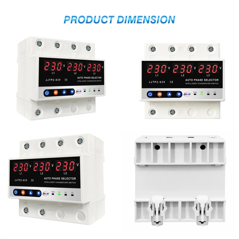 Multifunctional Microcontroller Based 3P Voltage Protector Digital Display Voltage Meter Adjustable Voltage Protective Device