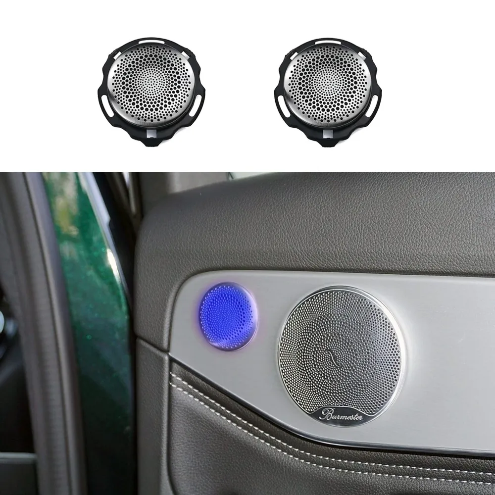 

High Quality Car Rear Door Small Tweeter Cover With Ambient Light For Benz C/E-class W205 W213 GLC X253 Luminous Speaker Cover