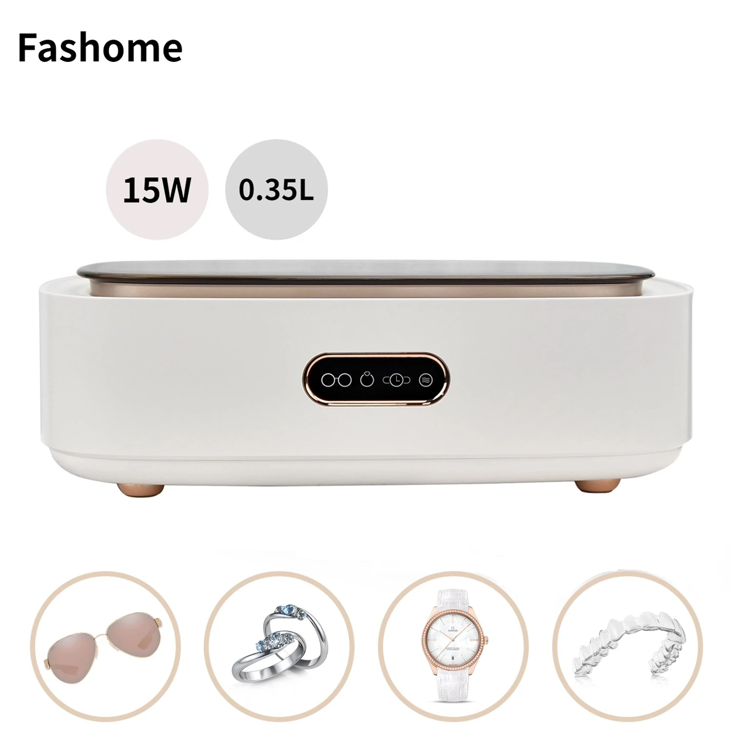 15W Ultrasonic Cleaner Basket Mesh 4300HZ High Frequency Ultrasonic Jewelry Cleaner Machine Quick Clean Up Glass Washing Machine