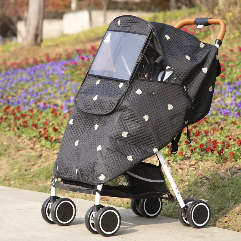 Baby Carriage Walk the Children Fantstic Product Three-Layer Quilted Hair Rain Cover Complete-Type Universal Most Models