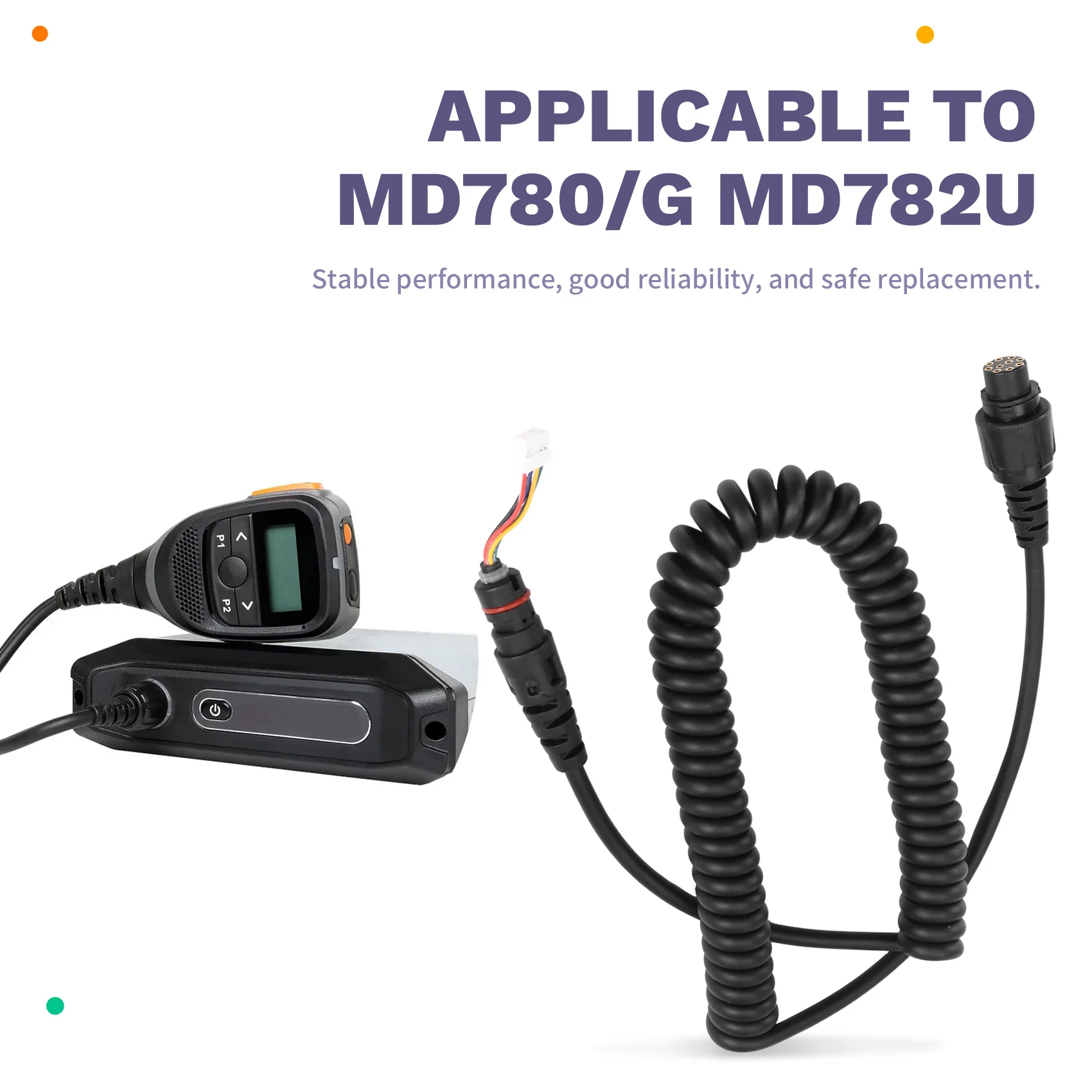 

B27B Walkie Talkie Microphone Speaker Spare Cable Wire For Hytera MD780/G MD782U RD982U MD782V MD680 RD980 RD988 Radio- SM16A1