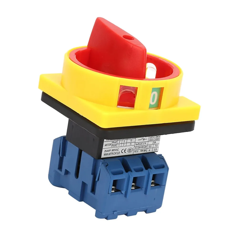 

25A/32A Load Load Circuit Breaker Switch 65*65*95mm 2-Position Load Circuit Breaker, Rotary Switch on Off High Current