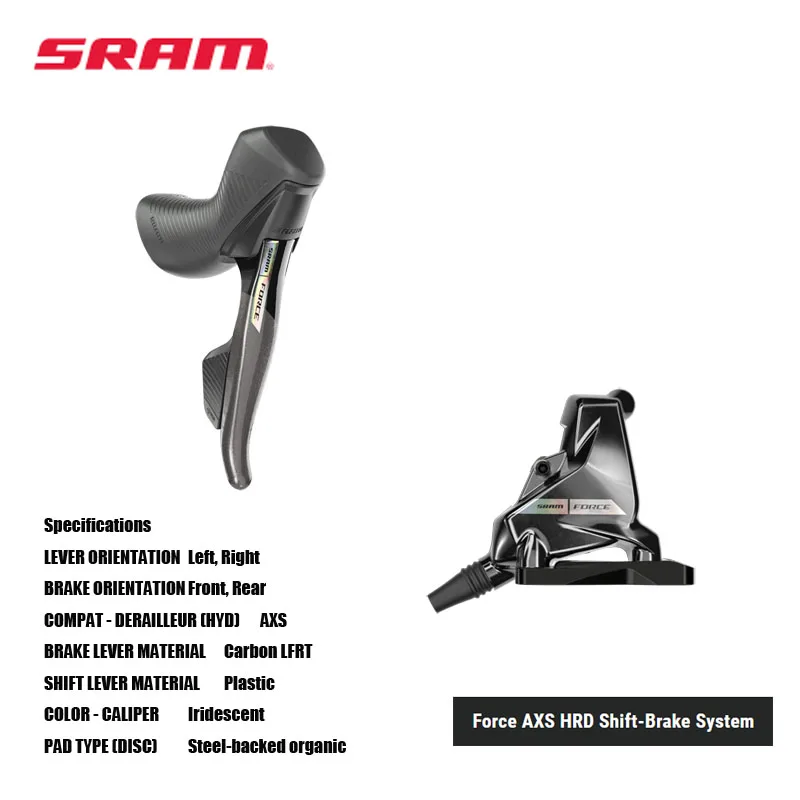 

SRAM Force AXS HRD Shift-Brake System AXS enabled for easy setup, personalization, and reliability eTap shift logic