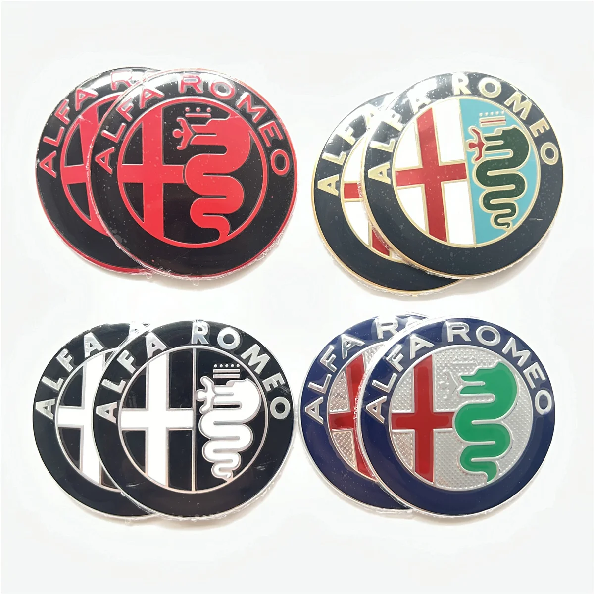 2 Stks/set Alfa Romeo Logo Sticker Badge Voor Auto Voertuig Auto Decoratie Auto Motorkap Kofferbak 74 Mm Zilver