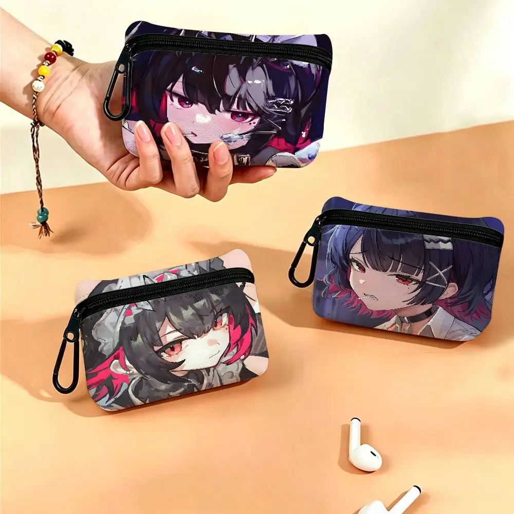 E-Ellen-Joe Modern-Pop Mini Oxford Cloth Coin Purse With Carabiner Hook Portable Key Card Wallet Small Zipper Storage Pouch