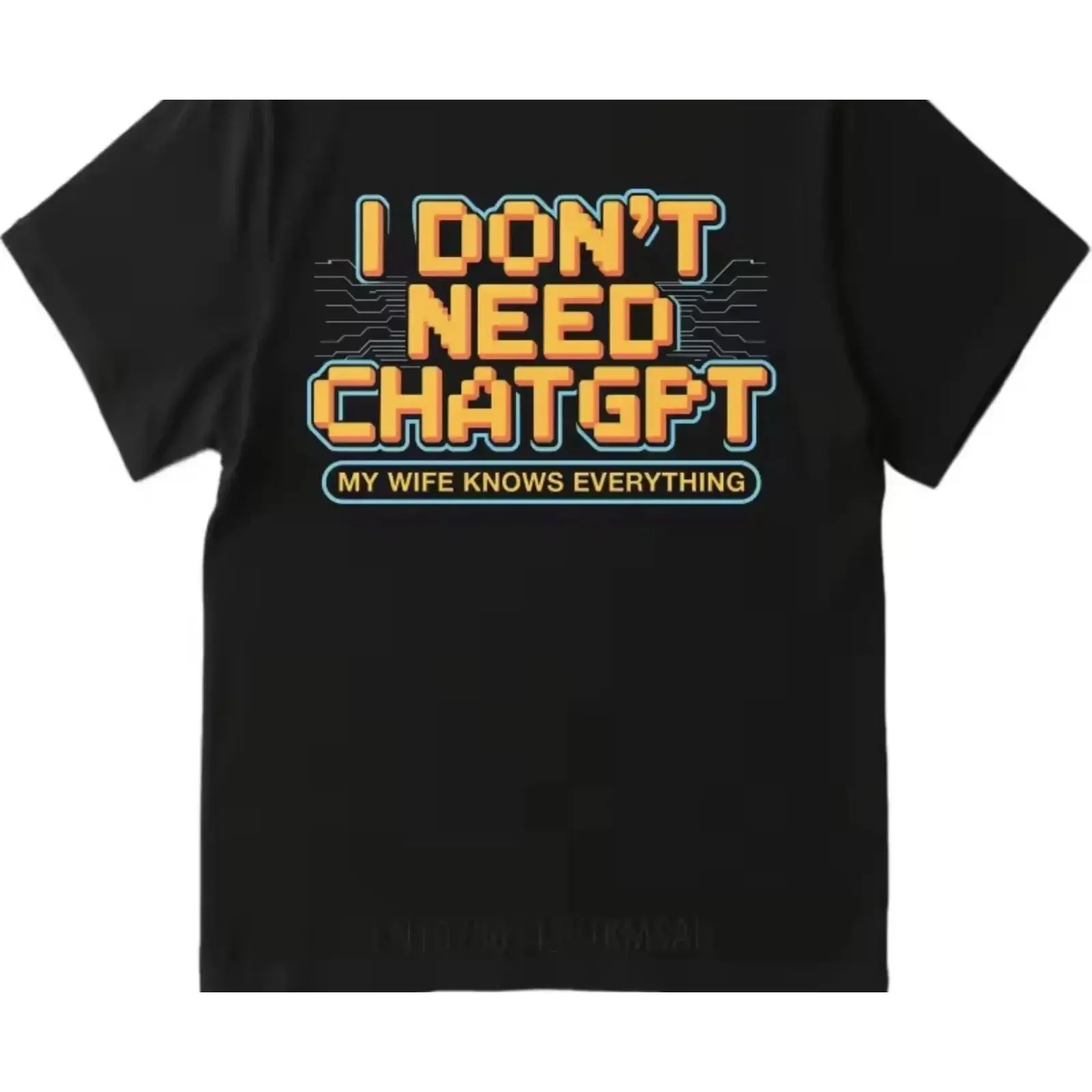 Männer Sommer Retro T Shirt Ich brauche Chatgpt Meine Frau weiß alles S XXL vintage Washed graphic Stretched Soft Breathable