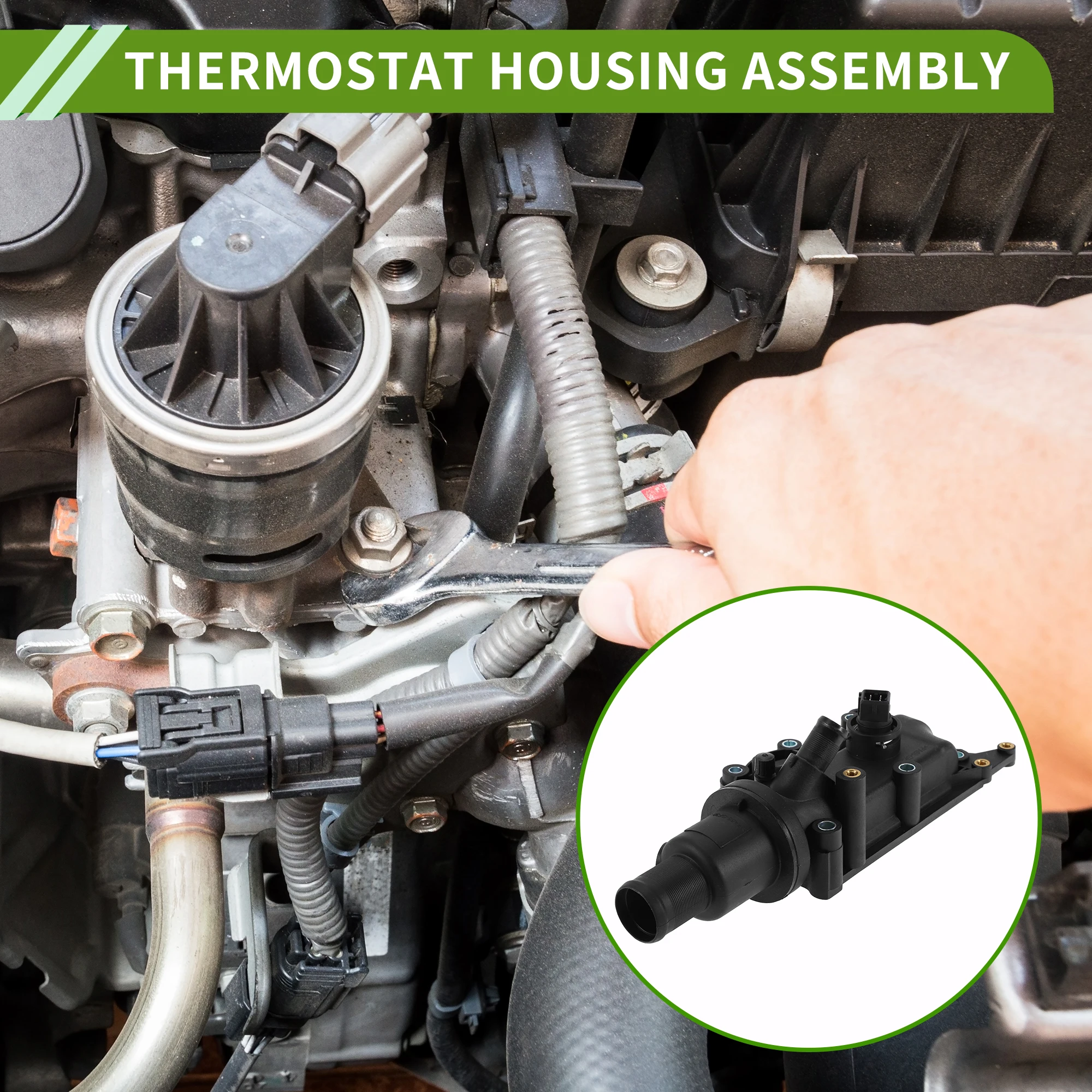 

X Autohaux Engine Coolant Thermostat Housing Assembly for Renault Clio 3 Laguna Megane