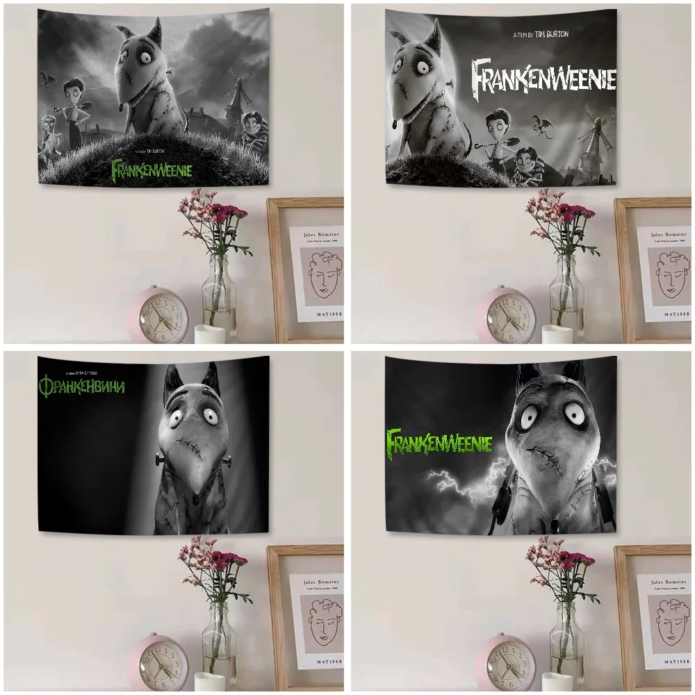 

F-Frankenweenie movie Tapestry Anime Tapestry Hanging Tarot Hippie Wall Rugs Dorm Wall Hanging Sheets