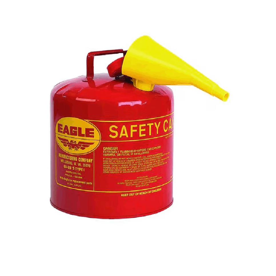 

Type 1 Safety Can, Red Galvanized Steel, For Flammables, Includes Funnel, Red, 5 Gallon