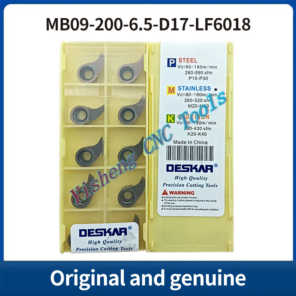 

DESKAR 100% Original MB09-200-4.0-D14 MB09-200-5.5-D16 MB09-200-6.5-D17 LF6018 indexable threading carbide insert