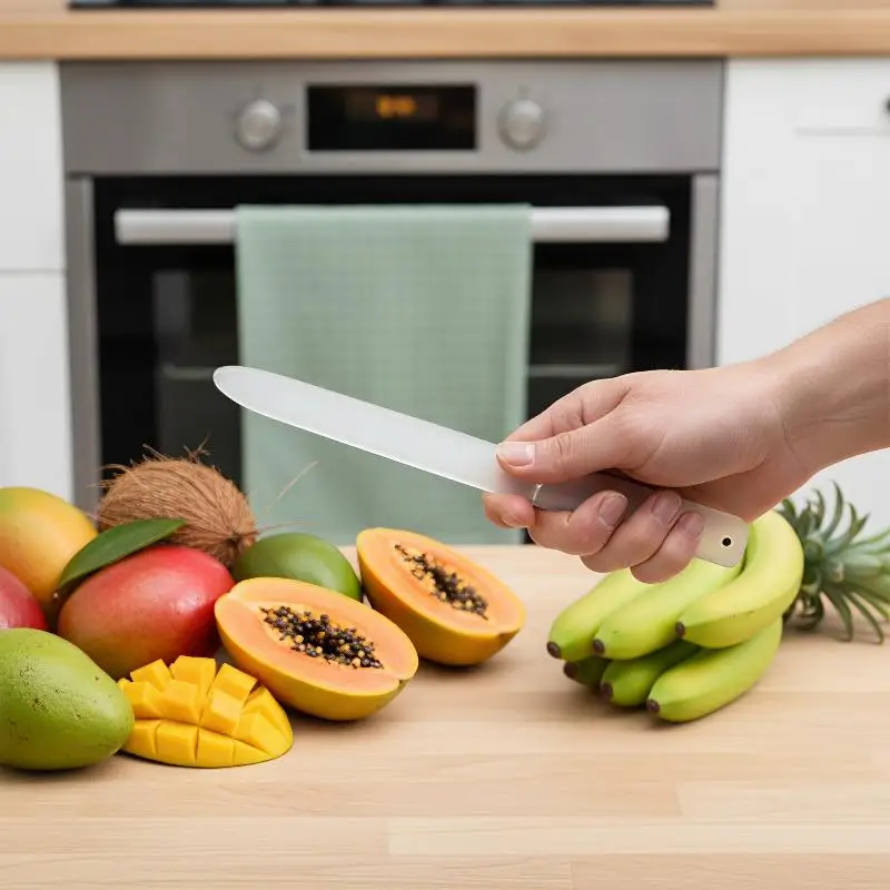 2Pcs Plastic Coconut Opener Soft Meat Removal Knife Sturdy Long Handle BPA Free Easy Operation for Home Cooking Baking