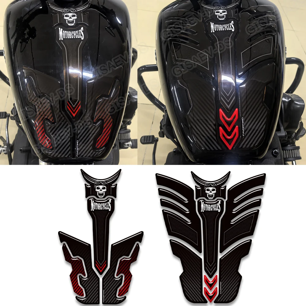 Motorcycle For Street Bob 107 114 117 Tank Pad TankPad Cap Grips Gas Fuel Knee Decals Protection Stickers 2026