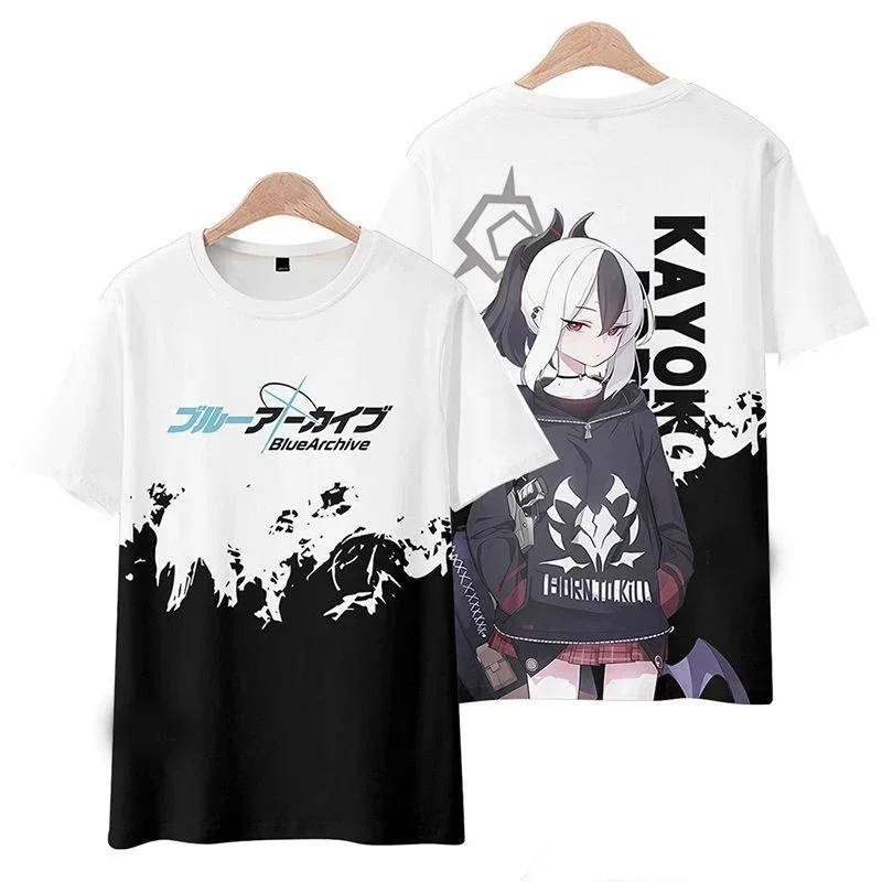 2025 Summer Cute Anime Blue Archive 3D Printed Unisex T-shirt for Daily Casual and Fashionable Wear, Breathable Plus Size Top