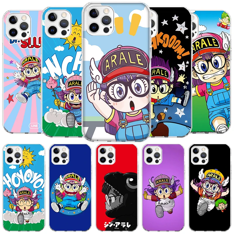 Dr Slump Arale Anime Cover Phone Case For iPhone 16 15 14 13 12 Mini 11 Pro Max X XS 7 Plus 8 + SE 2020 Soft Fundas Shell