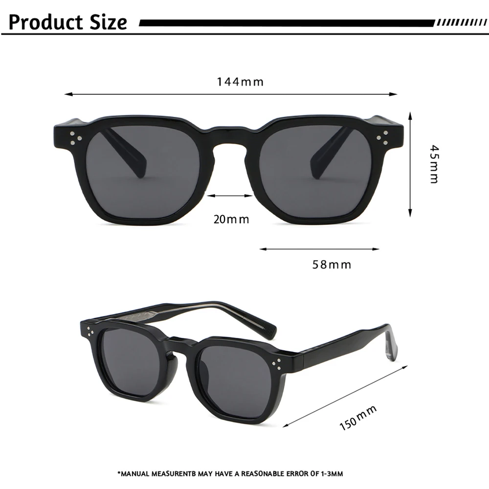 CATERSIDE Herren Retro Quadratische Sonnenbrille Hochwertiges Luxus-Design Sonnenbrillen Damen Fahren Reisen Strand Sommer Stilvolle Brille UV400 – Detail 2