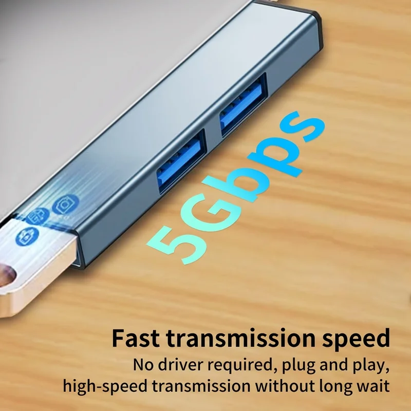 USB C HUB 3.0 Type C 3.1 Three-port Multi-Function USB Adapter OTG Docking Station, Suitable for Android Phones and Laptops