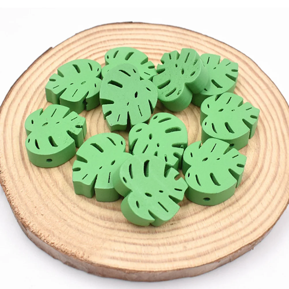 

20pcs Diy Wood Leaf Multi-Use Bracelet Necklace Jewelry Making Keychain Accessories Lightweight Smooth Natural Wooden Bulk