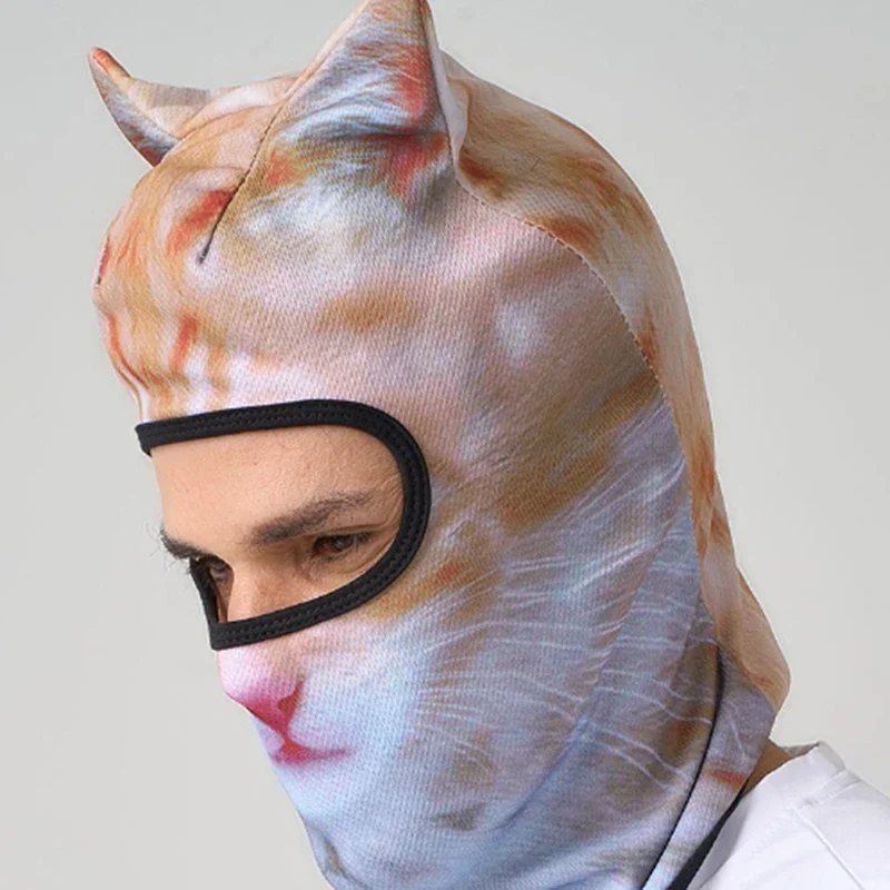 3D Katzen-Skibalaclava Tiergesichtsbedeckung Vollgesichtshaube Maske Niedliche Tierbalaclava Motorrad Motocross Ski Snowboard Mütze – Detail 10