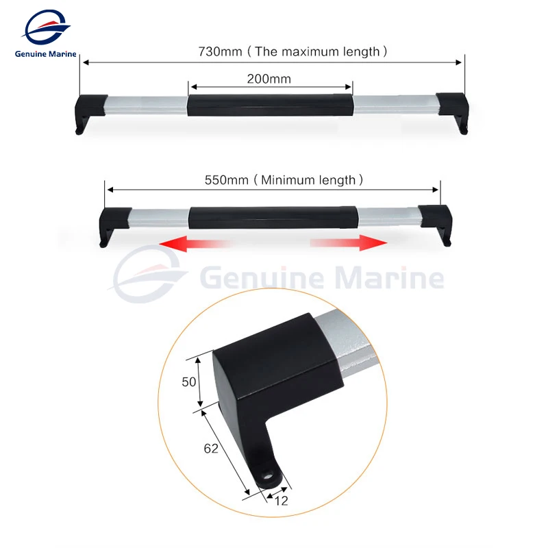 RV Screen Door Cross Bar Handle Screen Window Armrest Adjustable 55-73CM RV Door Handle With Sturdy And Secure Non-Slip Grip