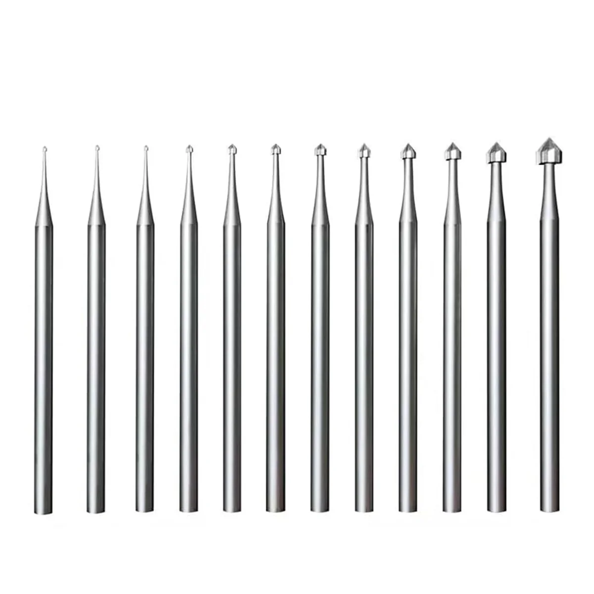

A83Z 12 Pcs Cylinder-Cone Shape Carving Burr Sets, 3/32 Inch Shank Jewelry Making Stone Setting Burs for Lapidary