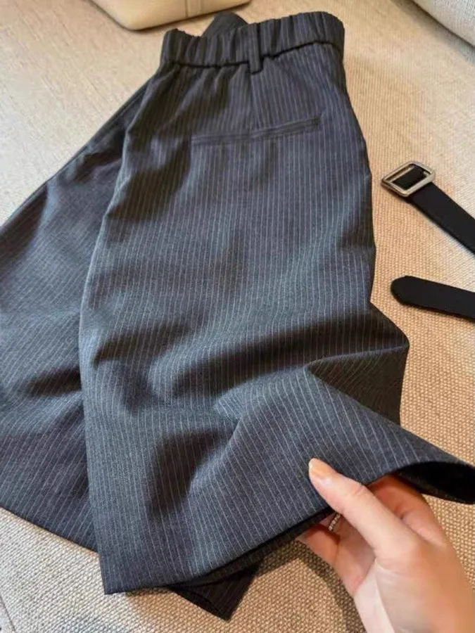 

Женские брюки-кюлоты с высокой талией и широкими штанинами, простой дизайн, летняя мода, элегантный стиль