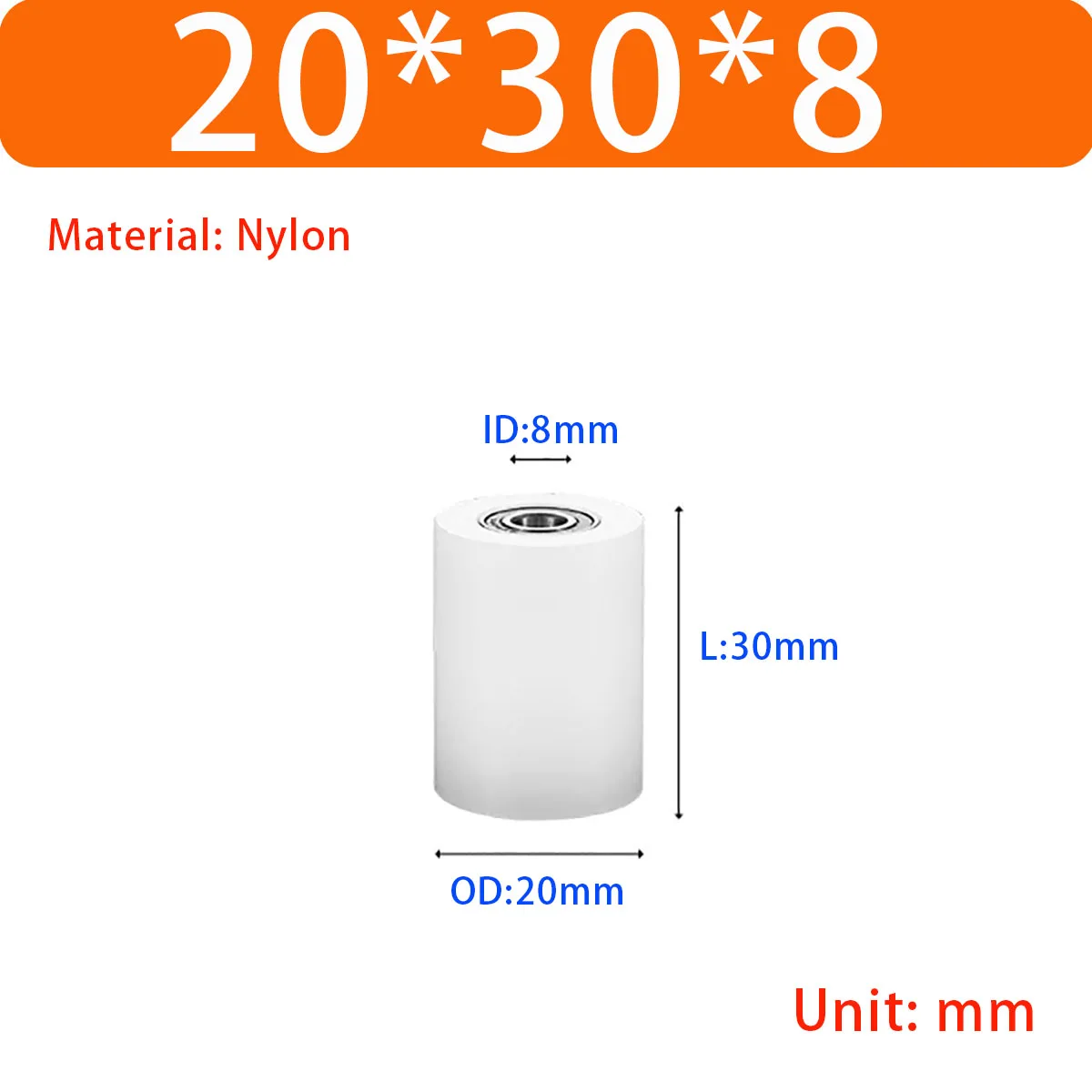 Wear Resistant Nylon Bearing Guide Wheel, Sliding Door Clamp Locating Roller, Conveyor Belt Track Roller Spare Part