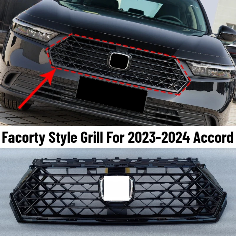 Fit For Honda Accord 2023-2024 11th Gen Black Grill Racing Grills Modication Upgrade Replacement parts Car Accessories