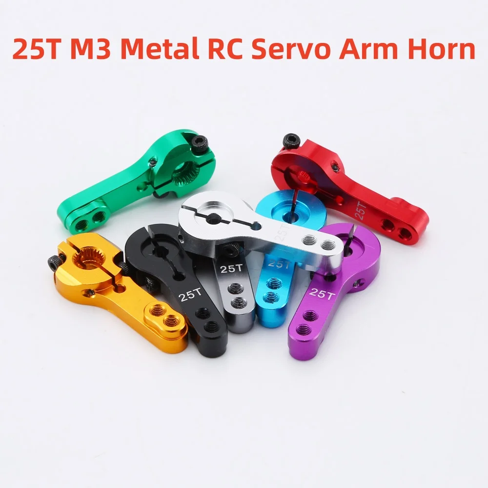 25T M3 Metal RC Servo Horn Aluminum Arm Set for MG995 MG996R E9001 Futaba Savox Xcore HL HSP PowerHD JX SPT Dspower DIY Car Toy