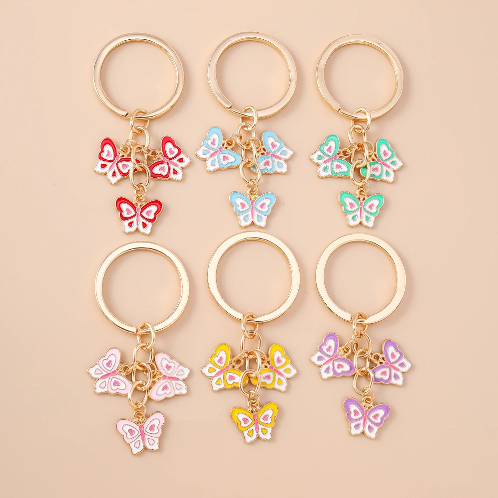 Aihua Metall Bunter Schleifen-Schlüsselanhänger Romantische Sommer-Party Mädchen Handtaschen-Anhänger Schlüsselring Modeschmuck Geschenke – Detail 2
