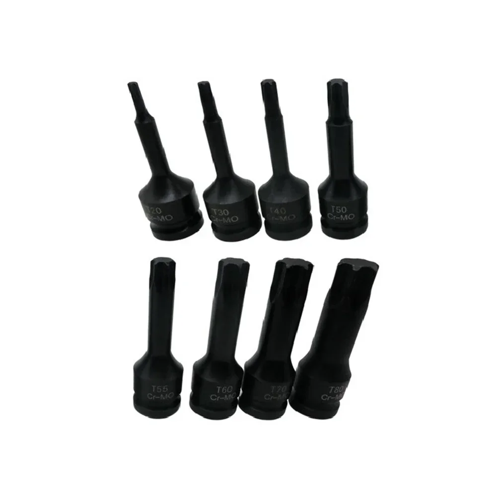 1/2 Inch Drive Impact Torx Star Bit Socket Sets T20 T30 T40 T50 T55 T60 T70 T80 Key Wrench Tools Set For Repair Accessories