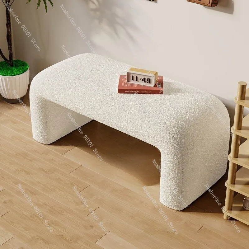 Entrance shoe-changing bench light luxury living room stool soft seating long fitting room bench sofa companion stool