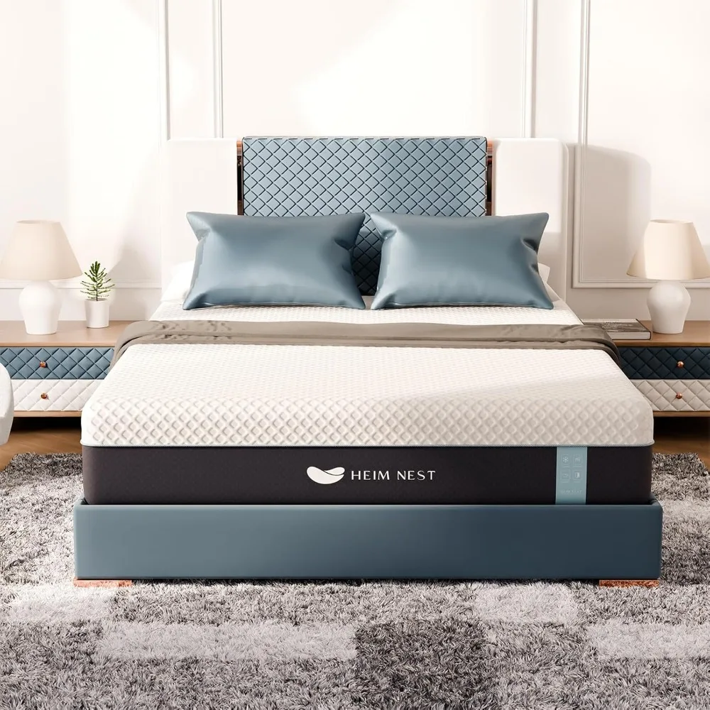 King Size Mattress, 12 Inch Gel & Air-Cooling Memory Foam Mattress for Pressure Relief, Medium Firm King Mattress in a Box