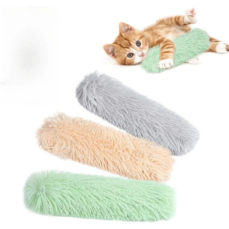 Cat Toys Pillows, 3 Pack, Soft and Durable Crinkle Sound with Catnip Inside, Interactive Kitten Kicker, Promotes Kitty Exercise
