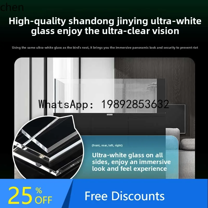 

fish tank living room integrated stream tank ecological landscaping ultra-white glass bottom cabinet filter aquarium