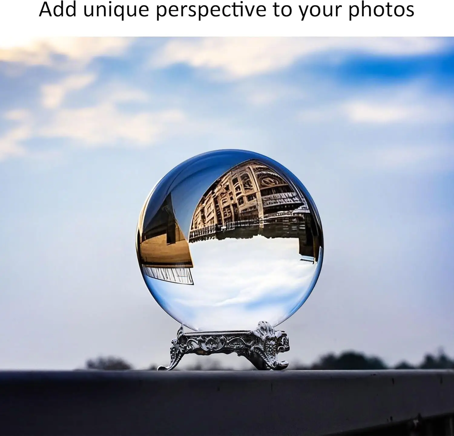 كرة كريستال شفافة 80 ملم مع حامل كرة كريستال لهواة الحظ للسحر، كرة مزخرفة مقاس 3.1 بوصة #4