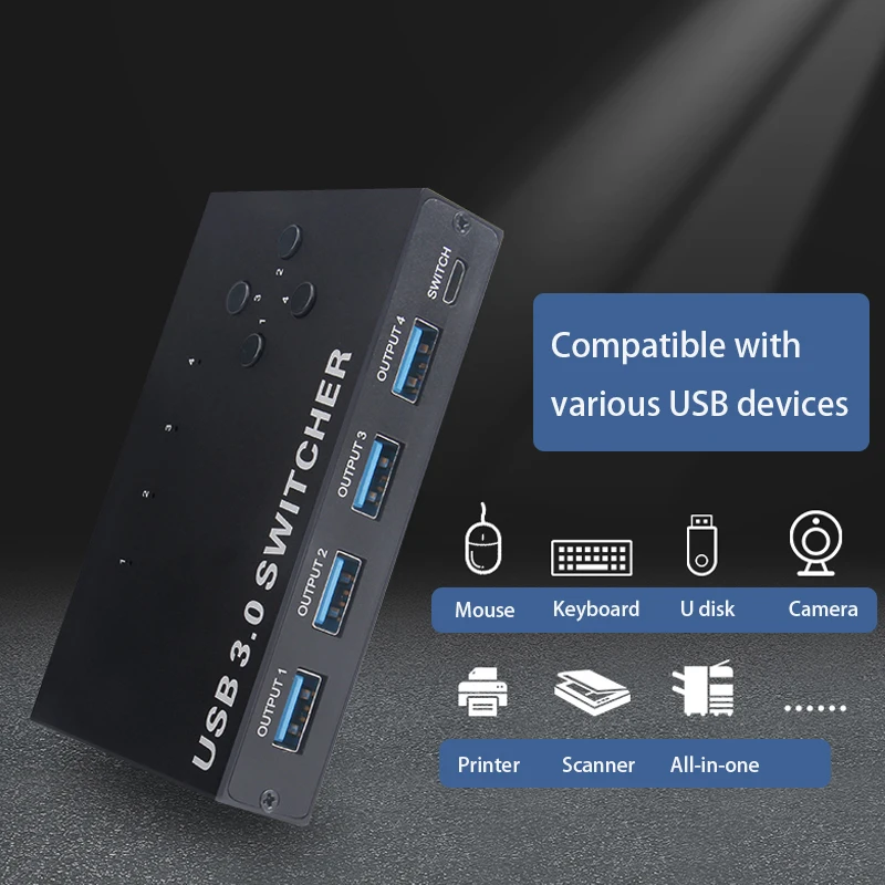 Internet Splitter Adapter Dock Station USB Synchron Controller Adapter Konverter 4 in 4 aus USB 3,0 Switch Dock Station Hub