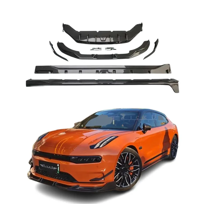 High quality DH style carbon fiber body kit for ZEEKR 001 Front lip Side skirt Rear diffuser spoiler Perfect Fit for zeekr 001