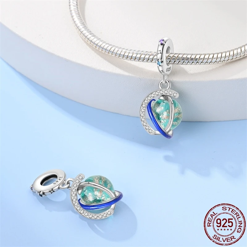 Fit Pan 925 Original Bracelet 100% S925 Sterling Silver Luminous Series Classical Pendant For Women Jewelry DIY Beads Gift