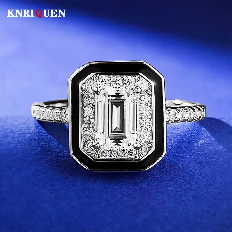 

2023 Trend 100% 925 Real Silver 5*7mm High Carbon Diamond Wedding Engagement Rings for Women Party Fine Jewelry Birthday Gifts