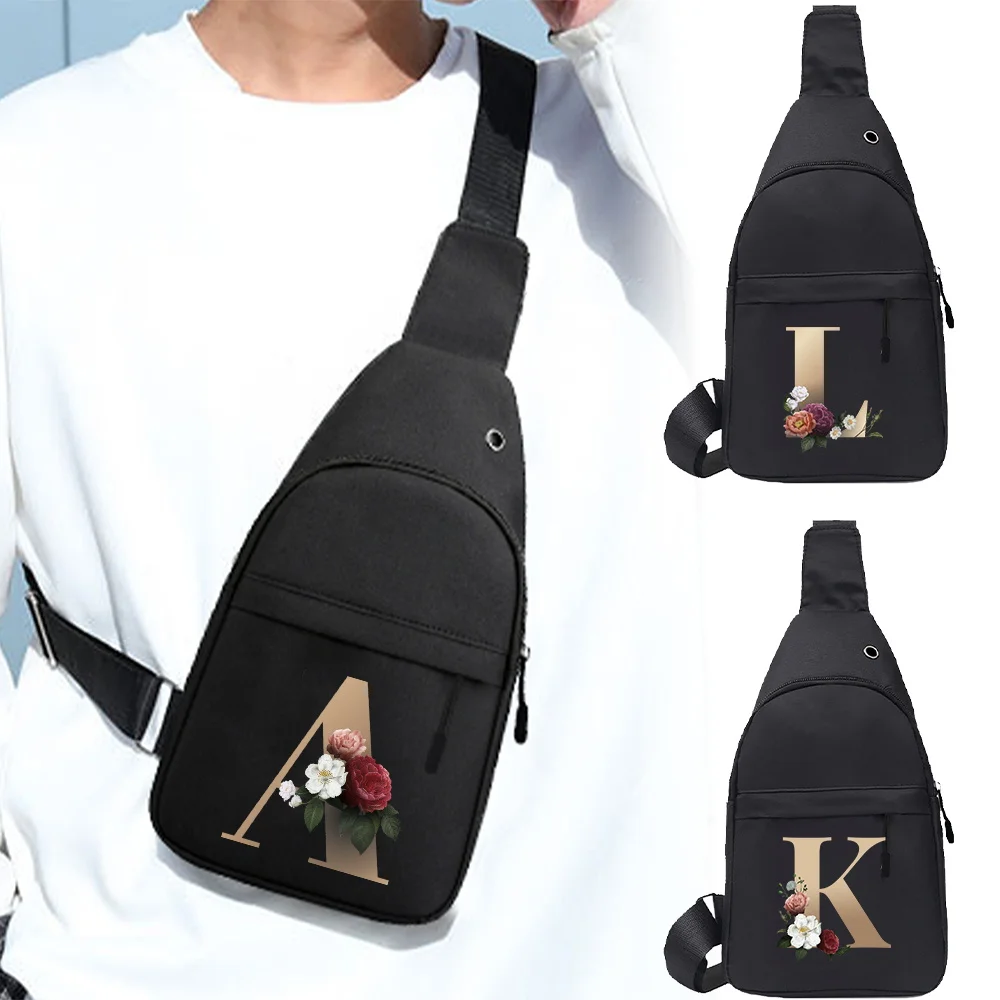

Men Chest Bag Trendy Men's Crossbody Travel Hiking Gold Printing Series Large Capacity Multi-functional Fitness Yoga Pack
