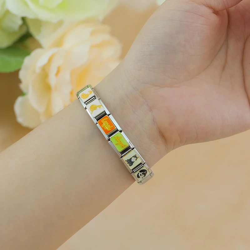 Hapiship-女性の愛はステンレス鋼のチャーム、リンクビーズ、ジュエリー作り、ファッション、イタリア、9mm、DJ1296-B、2024