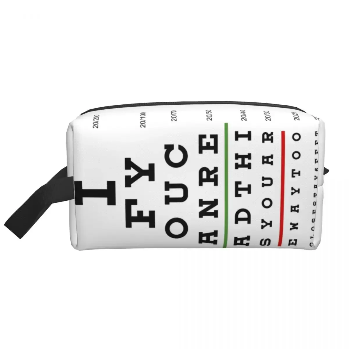 Custom Snellen Chart Toiletry Bag for Women Vision Test Motivation Cosmetic Makeup Organizer Lady Beauty Storage Dopp Kit Case