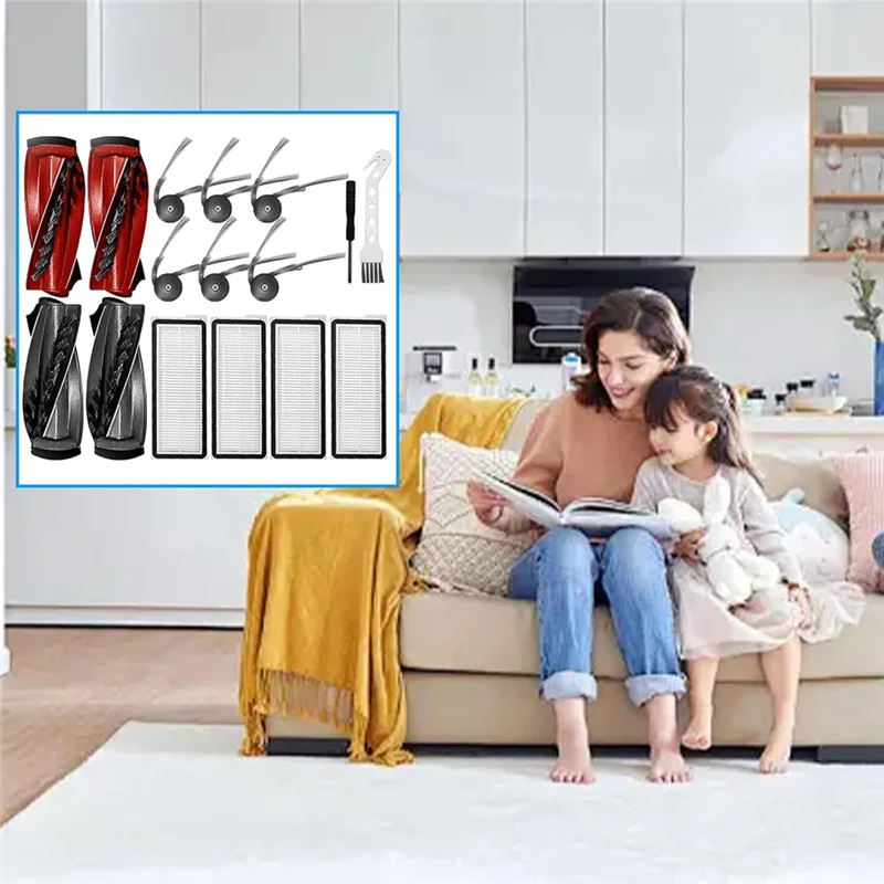 

AD78-16PCS For Roborock Qrevo Curve /P20 Pro Vacuum Cleaner Parts Replacement Washable Main Brush Side Brush Filter