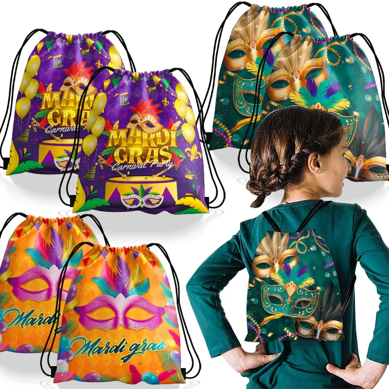

Carnival drawstring backpack bag children's portable storage bag polyester hand Carnival drawstring bag