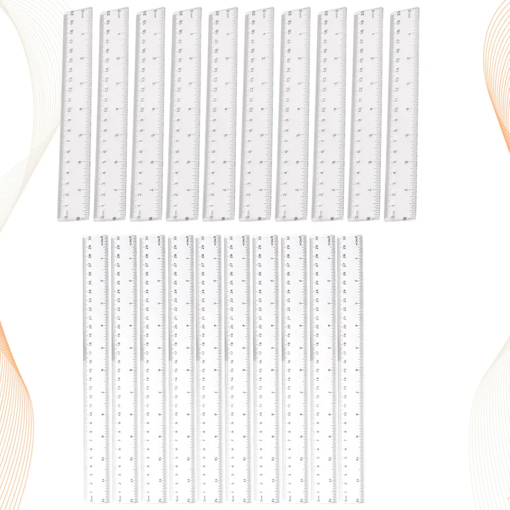 

Набор из 20 пластиковых прямых линеек 20 см и 30 см с четкой шкалой для рисования, письма и школьных работ